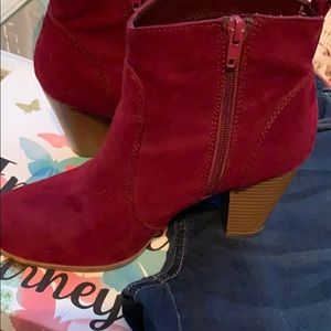 Cranberry booties great for Fall.